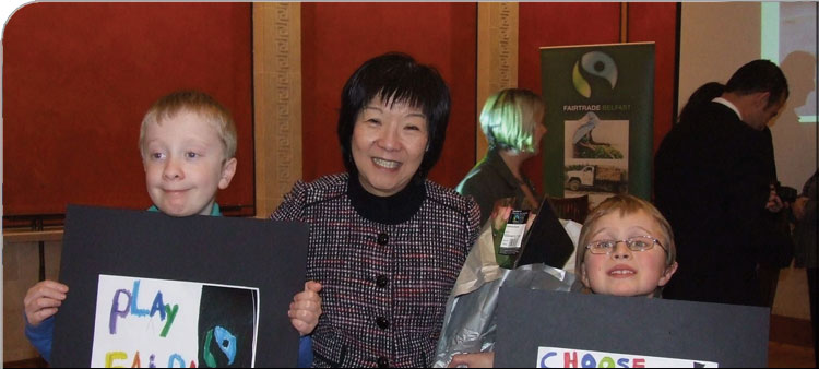 Anna Lo at a Fair Trade event in Parliament Buildings